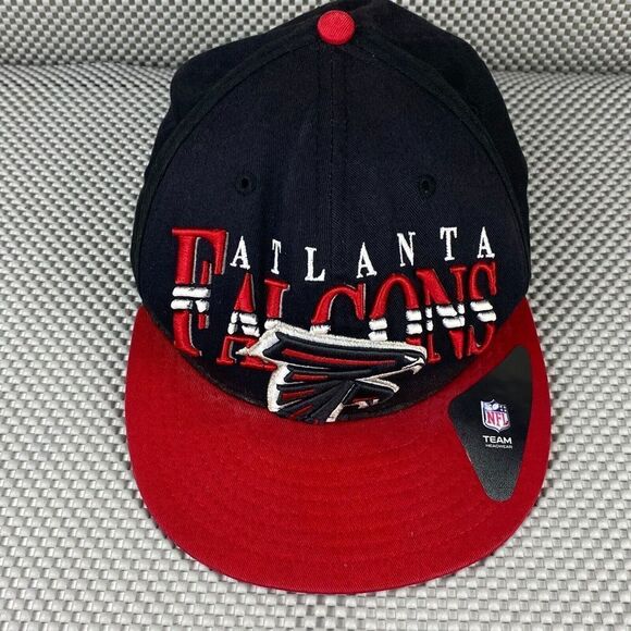 NFL New Era Atlanta Falcons Hat Cap Mens One Size Black Red Logo Snap Back - Picture 4 of 10